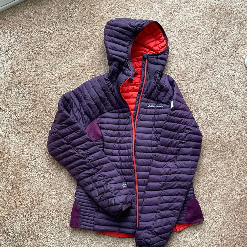 Eddie Bauer lightweight micro therm hooded jacket